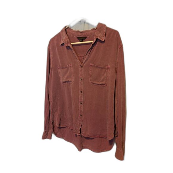 Rock & Republic L/S Button Up Women's Shirt Sz L Edgy Grunge Alt Punk Layering - Picture 3 of 5